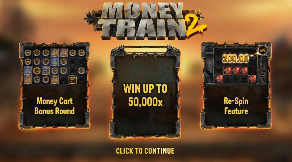 Money Train 2 Money Cart bonus round with multipliers and free spins
